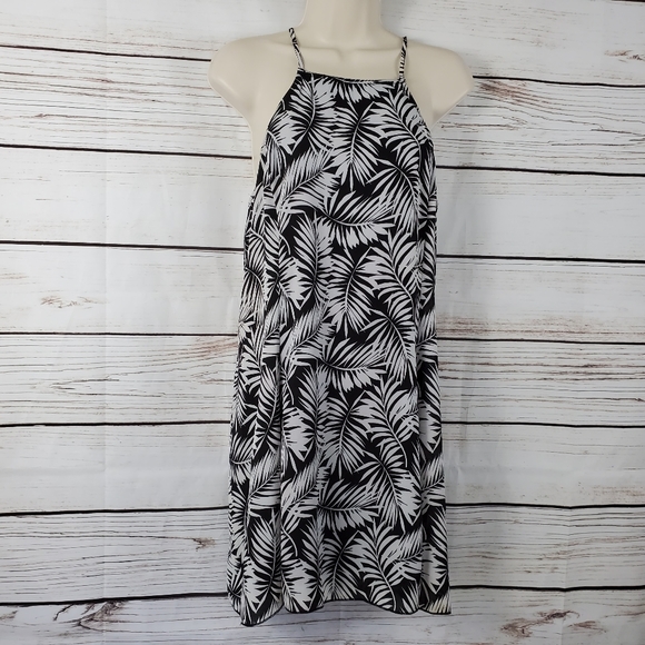 Timing | Sleeveless Palms Print Chiffon Dress - Picture 5 of 8